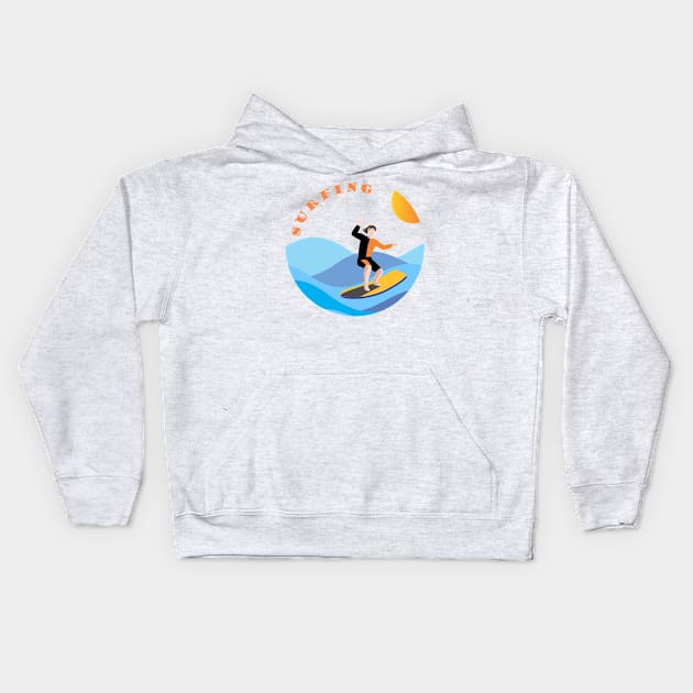 Surfing Kids Hoodie by Dojaja